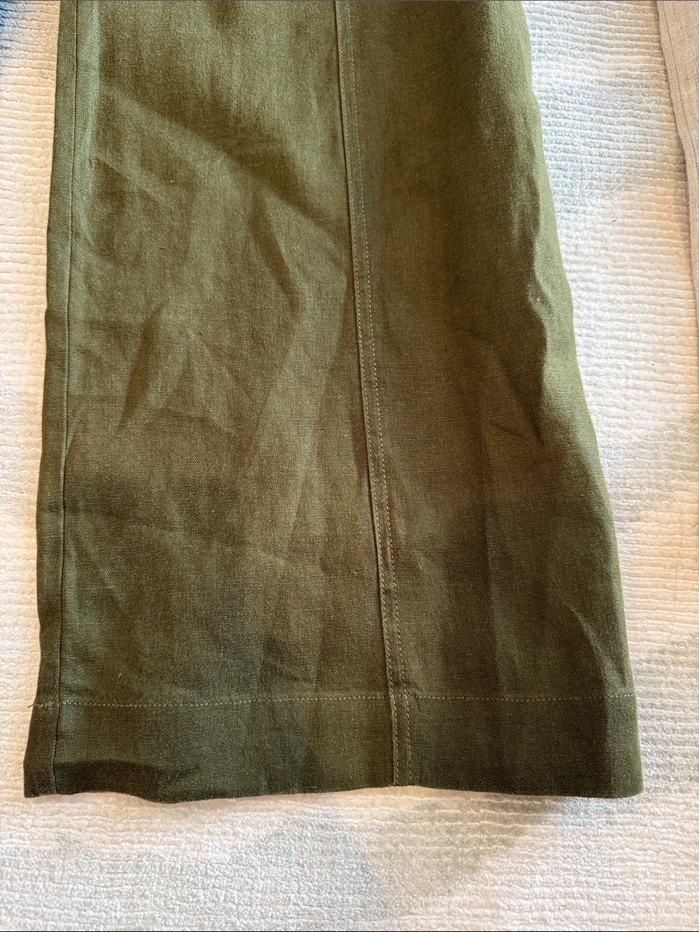 Reformation Linen Pants - Olive & Oatmeal - Picture 6 of 14